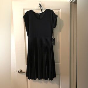 NWT- Elegant Black Pleated Dress